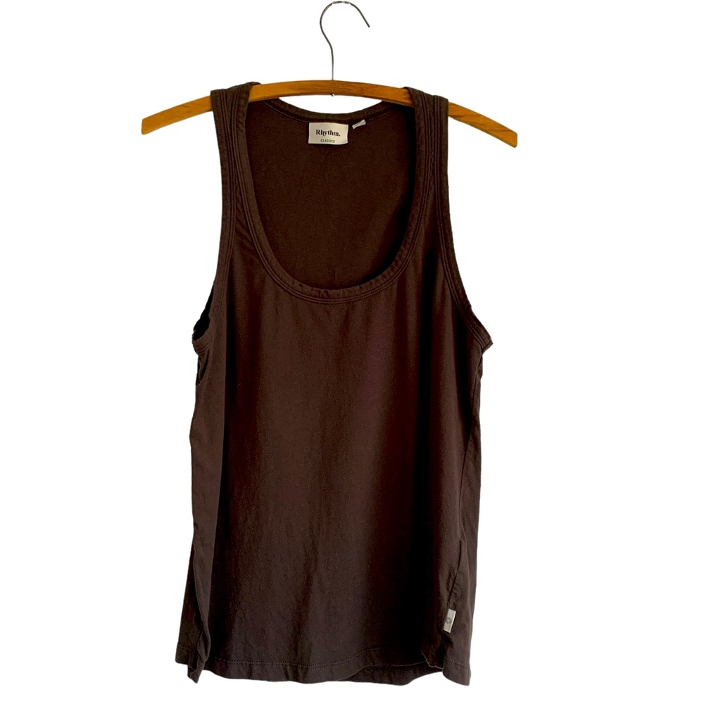 Rhythm Classics T Back Tank Top in Dark Brown
